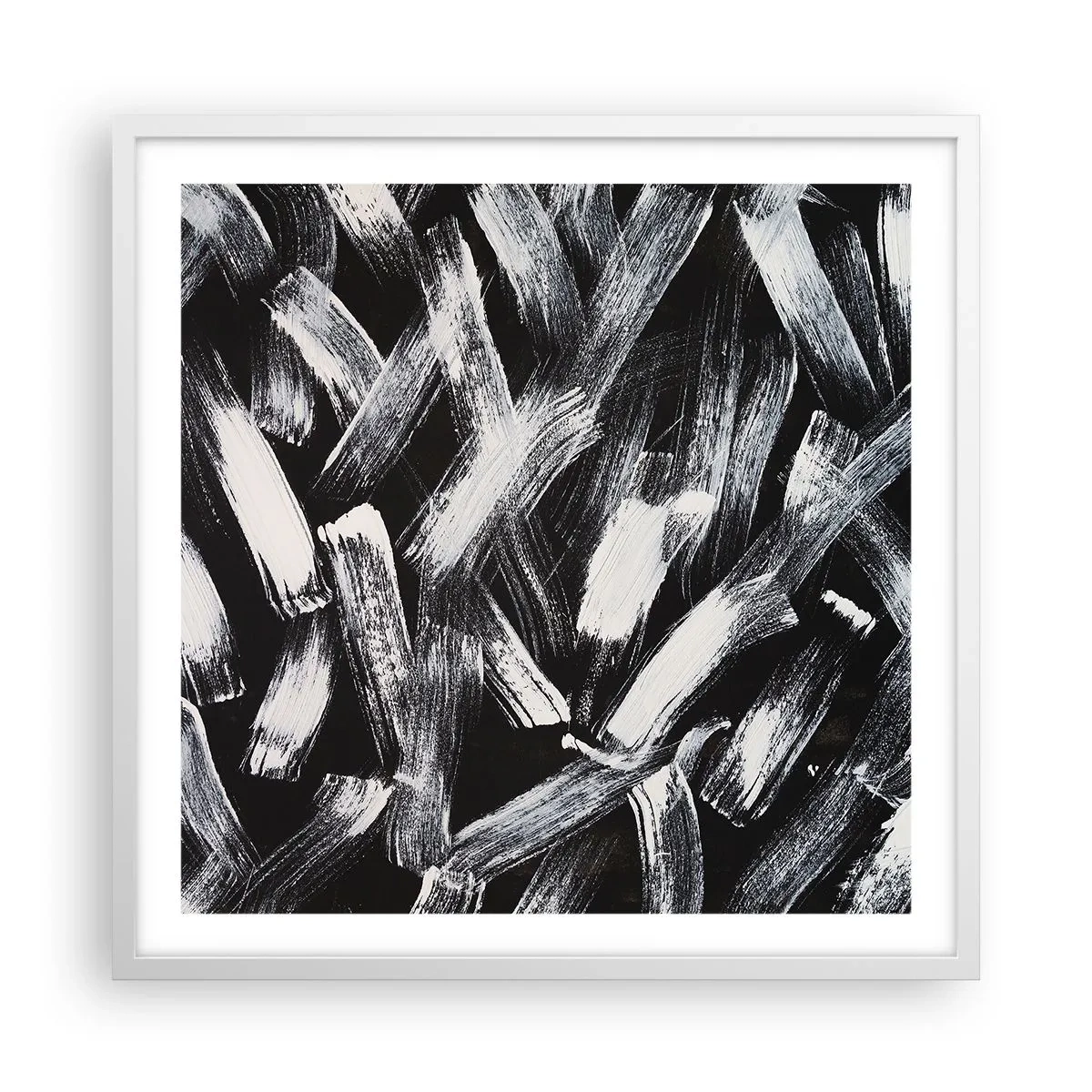 Plakat i hvid ramme - Abstraktion i den industrielle ånd - 60x60 cm