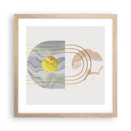 Plakat i ramme af lyst egetræ - Lysstyrke og udstråling - 40x40 cm