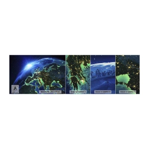 Prøve Fototapet Premium Sand - Et funklende Europa - Kosmos, Jorden, Kontinenter - 100x30 cm