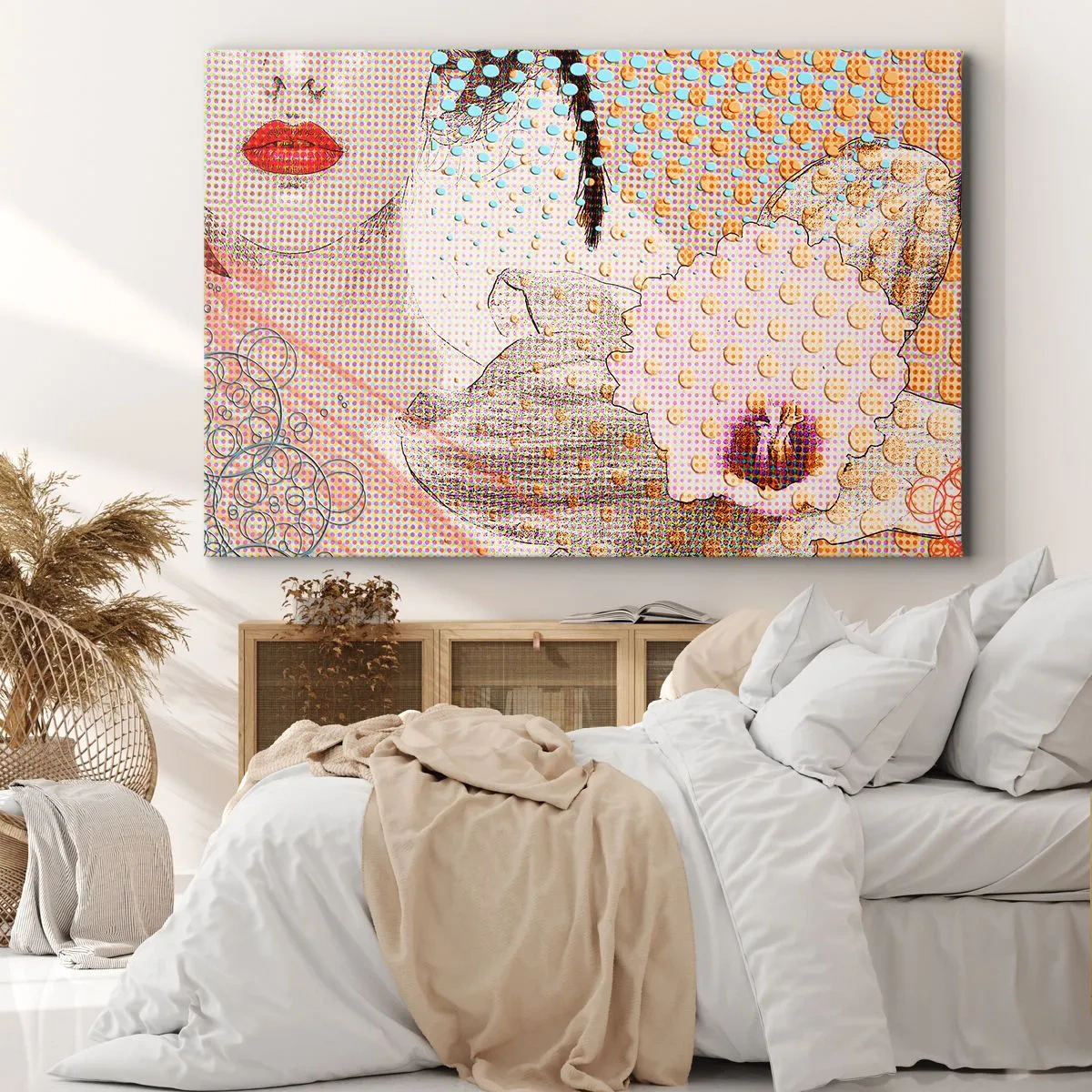Lærredstryk - Billede på lærred - Tegneserieheroin - 70x50 cm