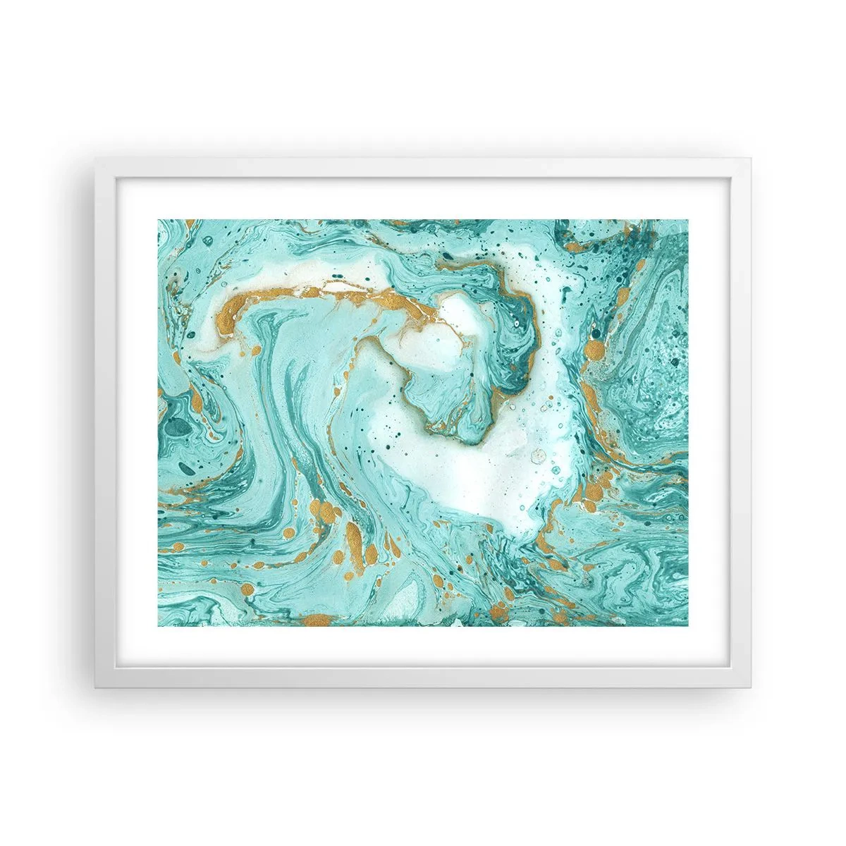 Plakat i hvid ramme - Under den store bølge i Edo-perioden - 50x40 cm