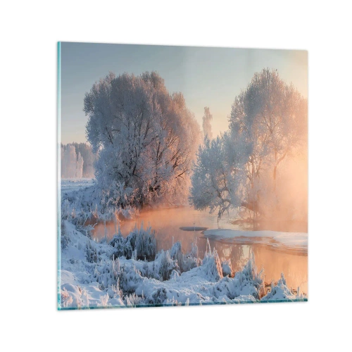 Billede på glas - Alt lyser i solskinnende krystal - 70x70 cm