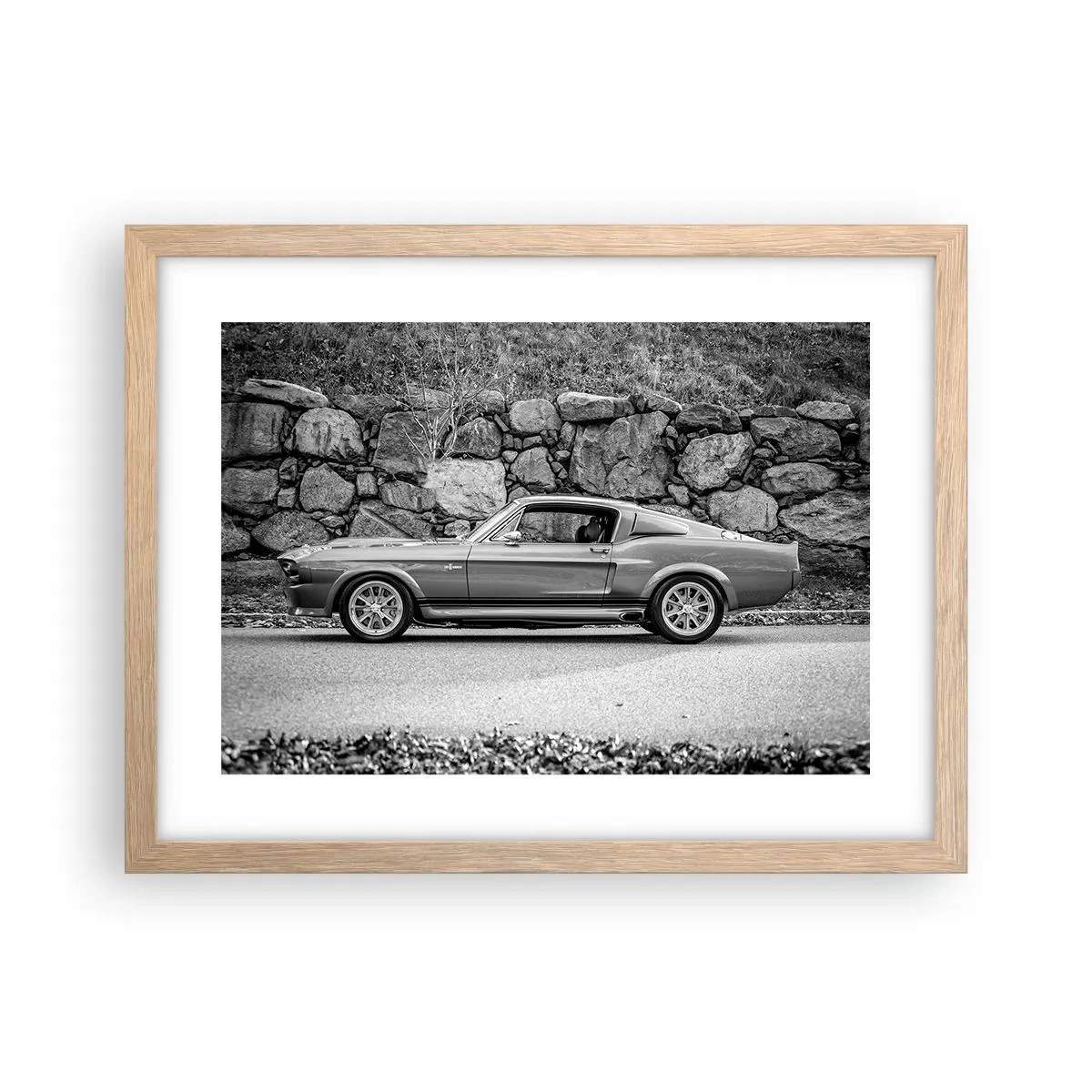 Plakat i ramme af lyst egetræ - En legende fra 1960'erne. - 40x30 cm