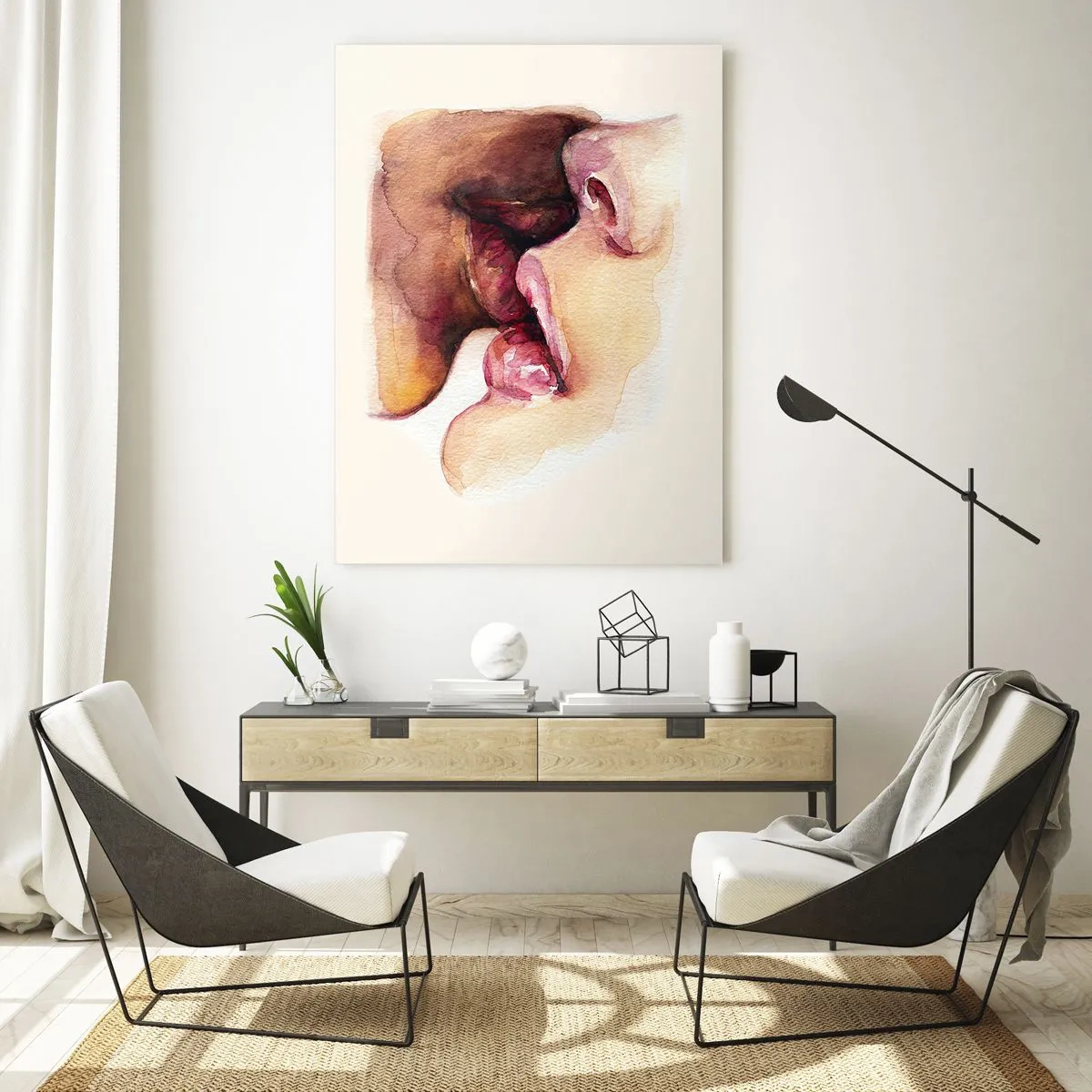 Billede på glas - Som nat og dag, jord og himmel - 50x70 cm