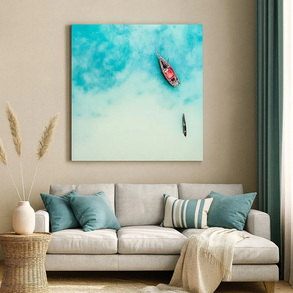 Lærredstryk - Billede på lærred - For på Zanzibars strande, når det overskydende vand... - 30x30 cm