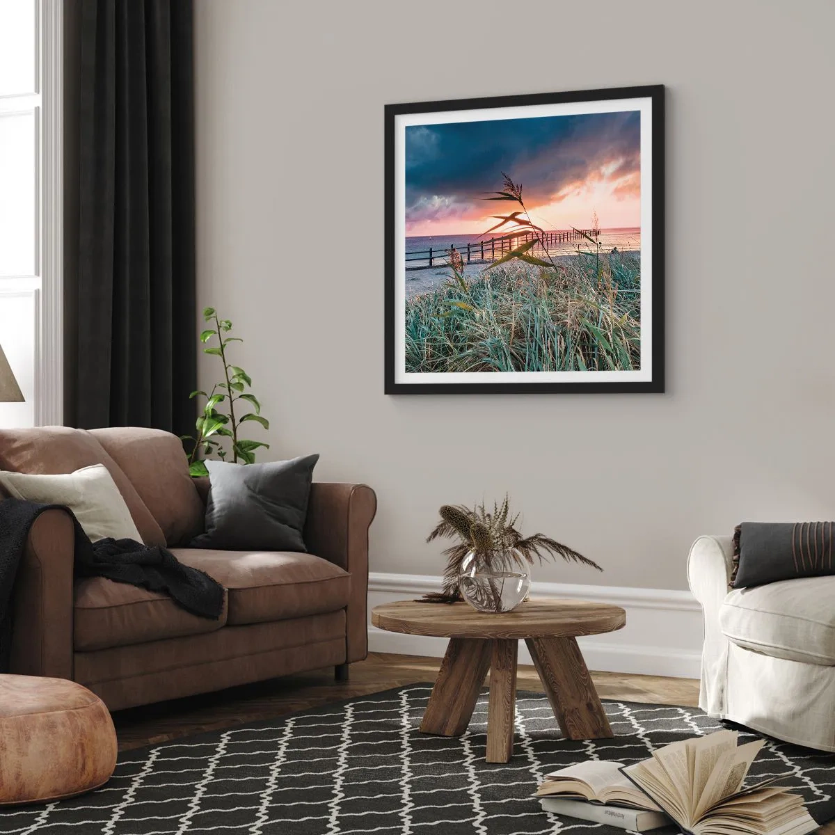 Plakat i sort ramme - Ikke passerer med vinden - 40x40 cm