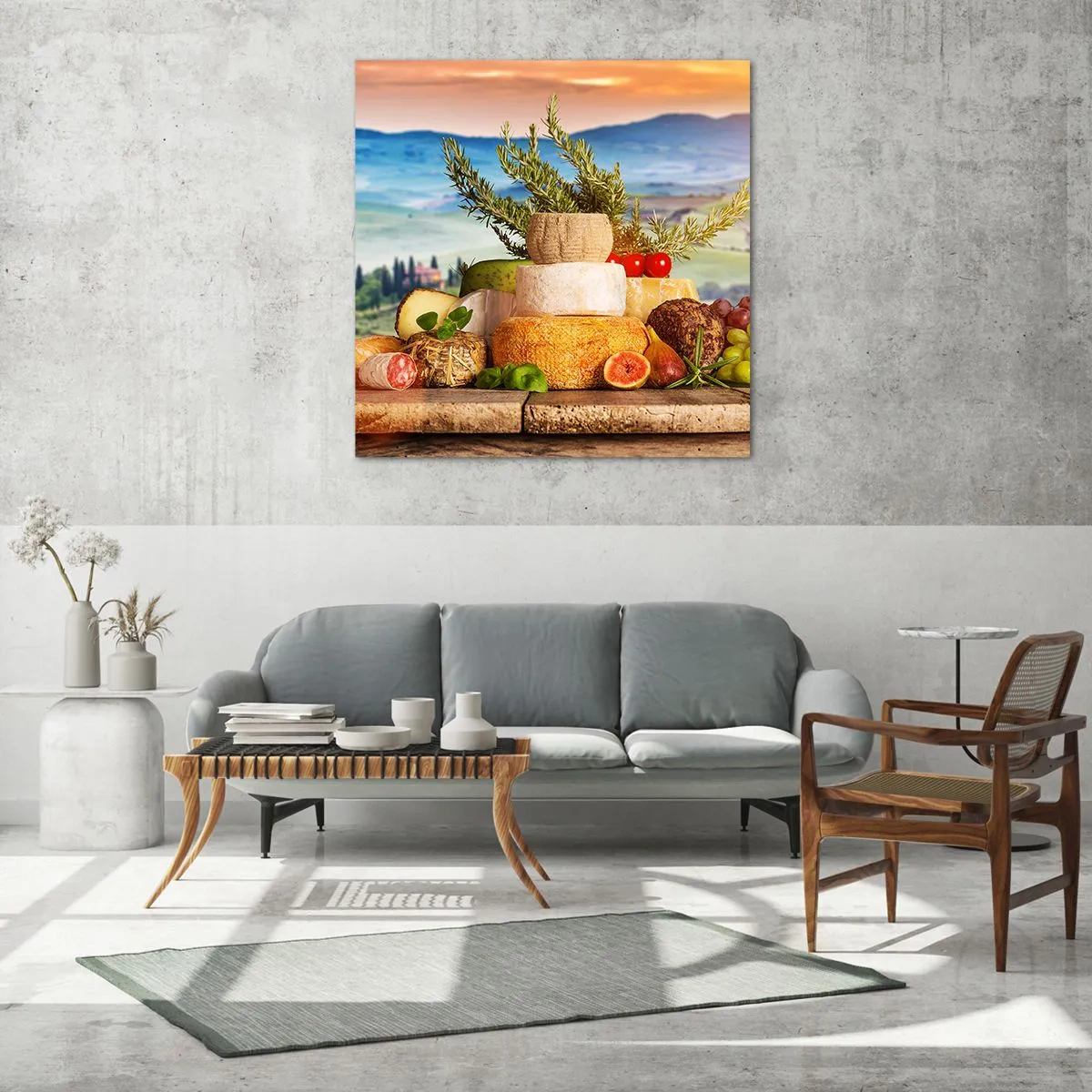 Billede på glas - Italiensk livsglæde - 50x50 cm