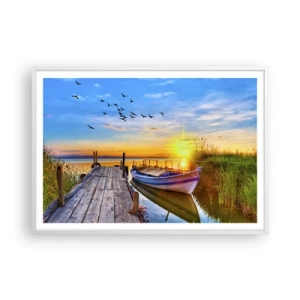 Plakat i hvid ramme - Farvel, indtil i morgen - 100x70 cm