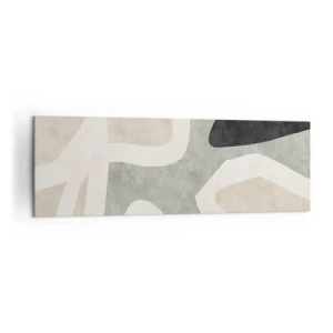 Lærredstryk - Billede på lærred - Komposition med et sort tema - 160x50 cm