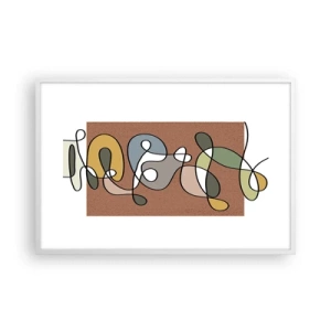 Plakat i hvid ramme - En abstraktion, der er værd at smile over - 91x61 cm