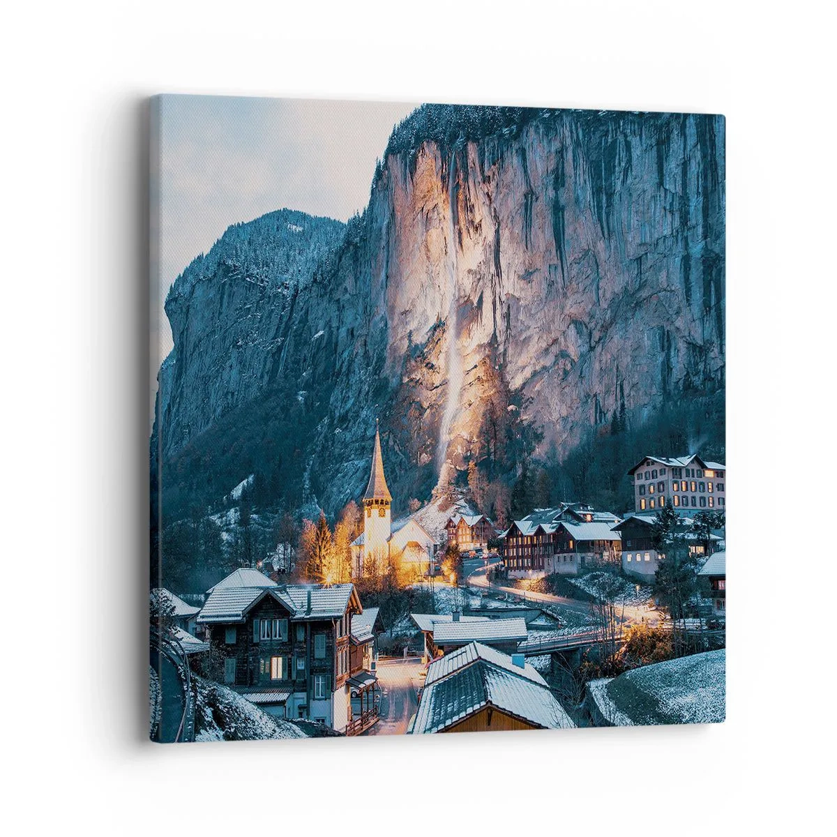 Lærredstryk - Billede på lærred - Vinterens lysende ånd - 40x40 cm