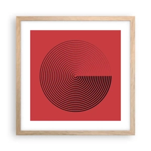 Plakat i ramme af lyst egetræ - Cirkulær bevægelse - 40x40 cm