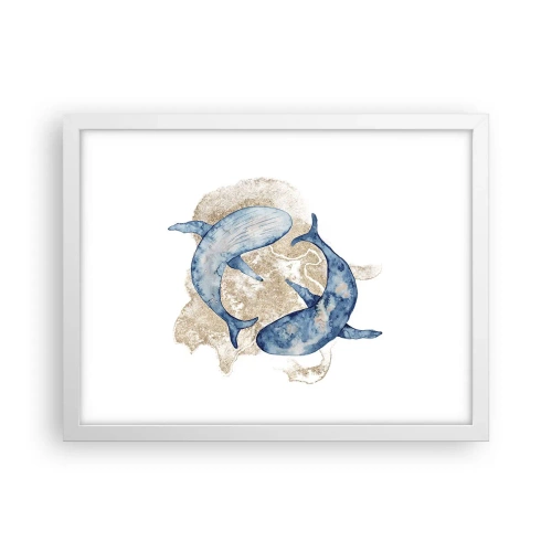 Plakat i hvid ramme - Venskab eller kærlighed? - 40x30 cm