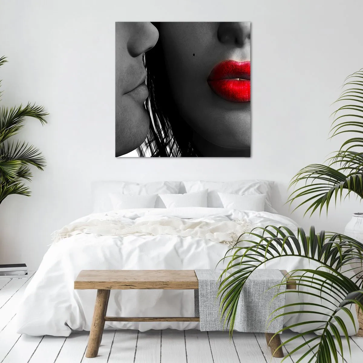Lærredstryk - Billede på lærred - Ansigt til ansigt  - 70x70 cm