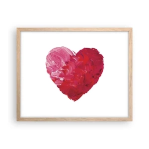 Plakat i ramme af lyst egetræ - All you need is love - 50x40 cm