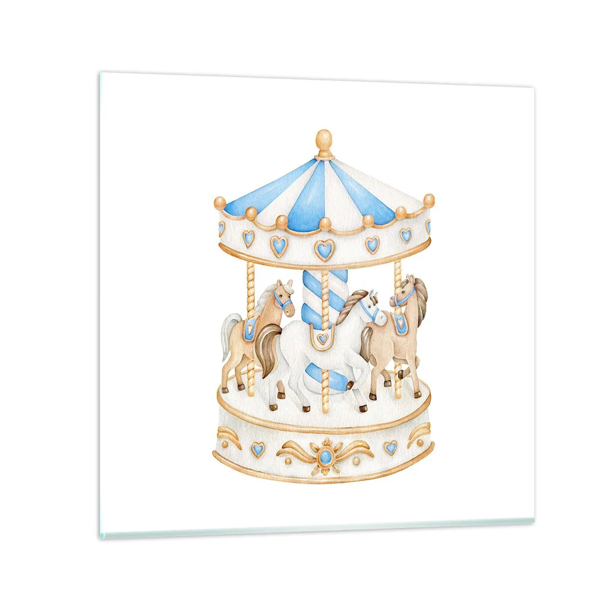 Billede på glas - Sød barndom - 60x60 cm