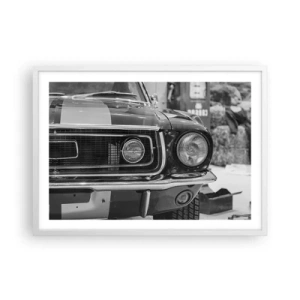 Plakat i hvid ramme - Hård kørsel - 70x50 cm