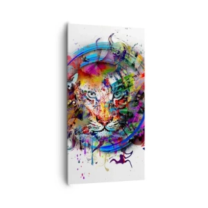 Lærredstryk - Billede på lærred - Lurer bag regnbuens slør - 65x120 cm