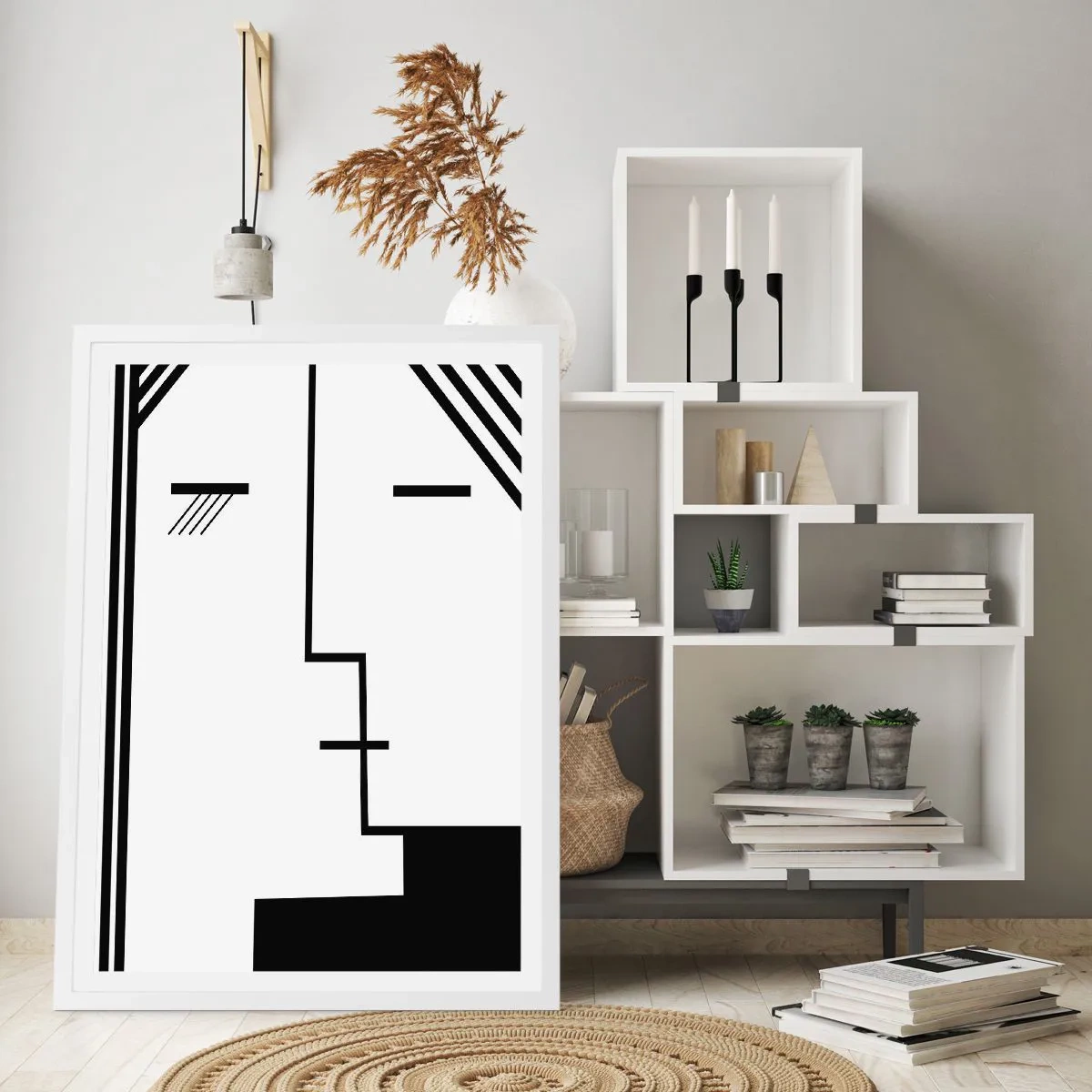 Plakat i hvid ramme - Bare et kys - 30x40 cm
