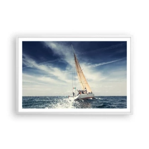 Plakat i hvid ramme - De kan ikke indhente os! - 91x61 cm