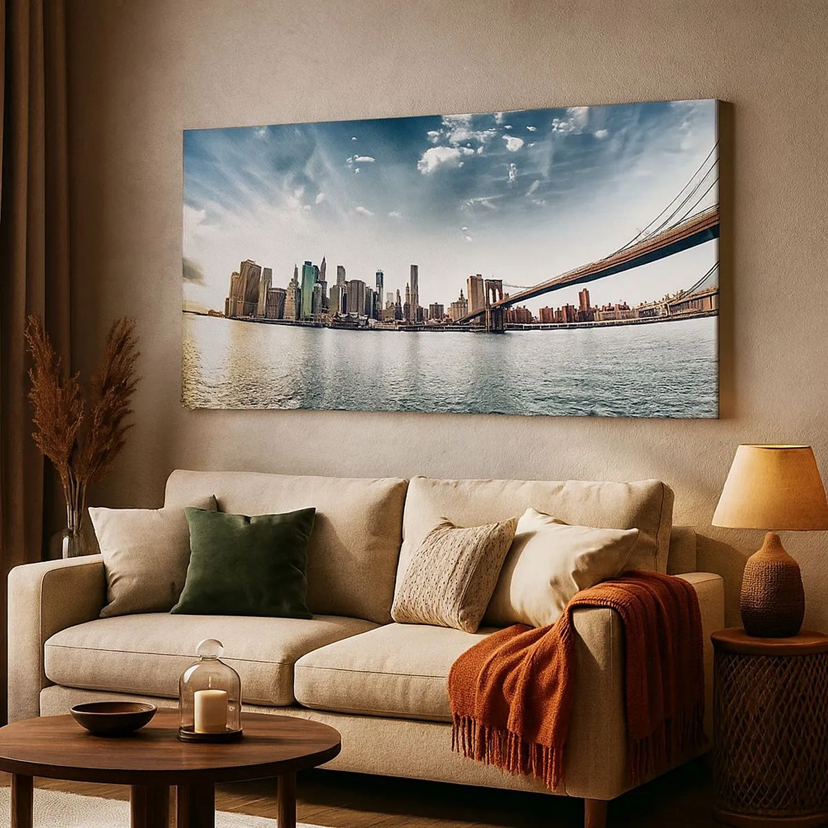 Lærredstryk - Billede på lærred - Glas ø - 100x40 cm