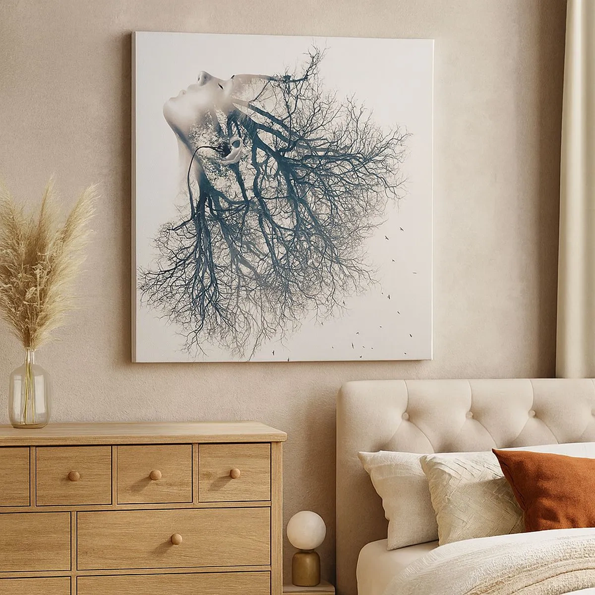 Lærredstryk - Billede på lærred - Lyttede til træets hvisken - 30x30 cm