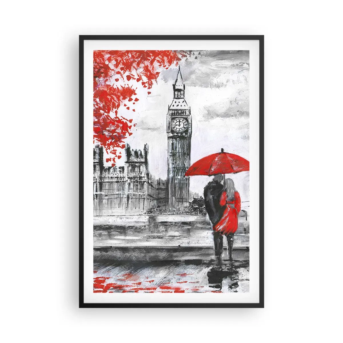 Plakat i sort ramme - Forelsket i London - 61x91 cm