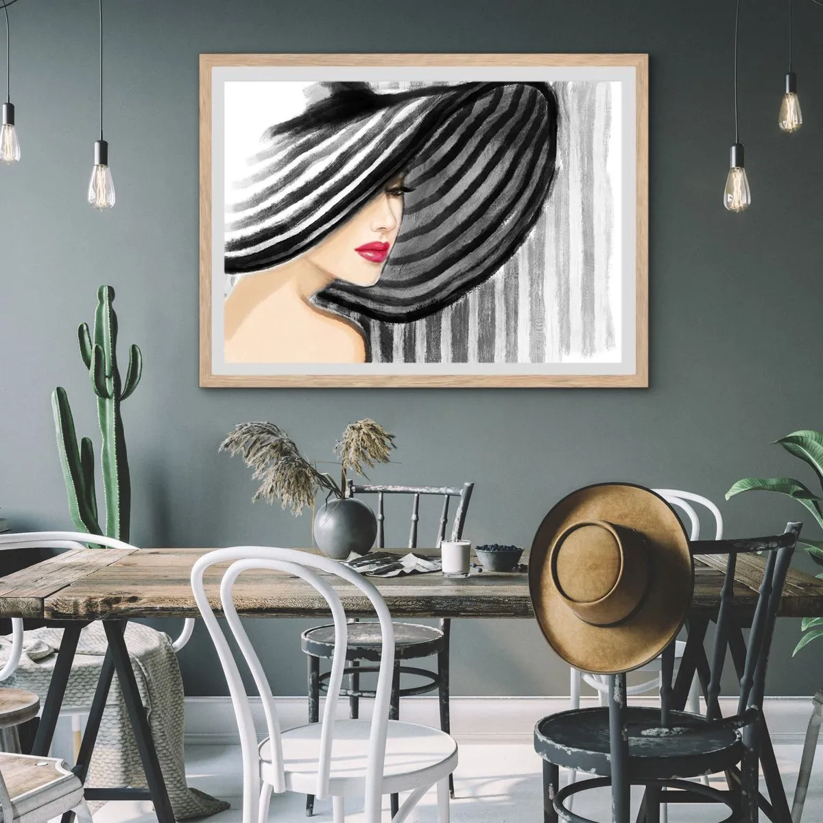 Plakat i ramme af lyst egetræ - Hvor kan jeg finde dig? - 70x50 cm