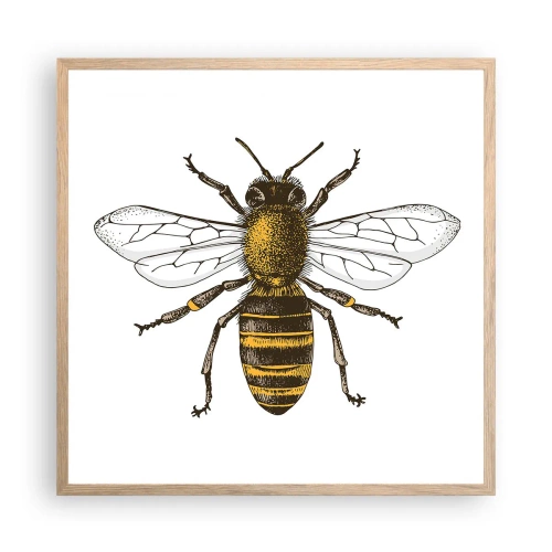 Plakat i ramme af lyst egetræ - Smuk og god - 60x60 cm