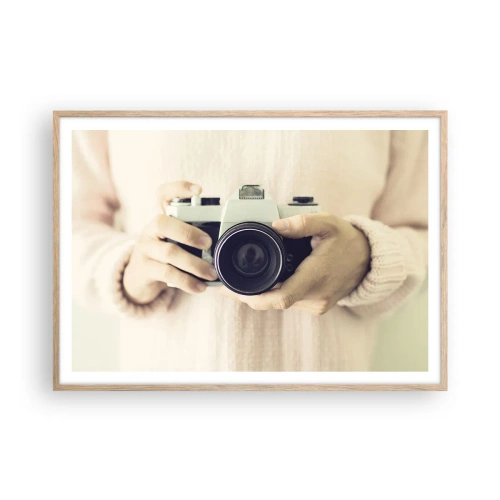 Plakat i ramme af lyst egetræ - For at se mere... - 100x70 cm