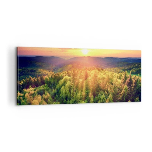 Lærredstryk - Billede på lærred - Toppe og bjergtoppe - 100x40 cm
