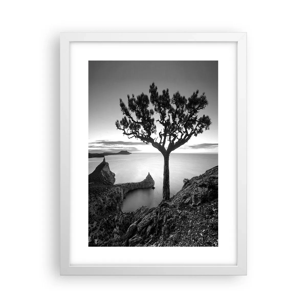 Plakat i hvid ramme - Fred hele vejen til horisonten - 30x40 cm