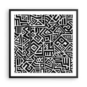 Plakat i sort ramme - Præcolumbiansk sammensætning - 60x60 cm