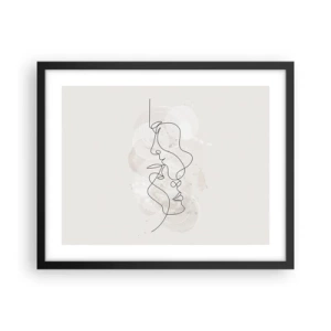 Plakat i sort ramme - Omfavnet i en omfavnelse - 50x40 cm