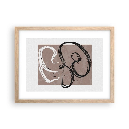 Plakat i ramme af lyst egetræ - Komposition - en søgen efter fuldstændighed - 40x30 cm