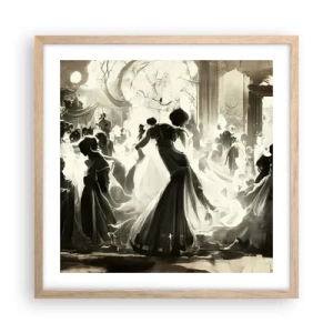 Plakat i ramme af lyst egetræ - Den store maskerade - 50x50 cm