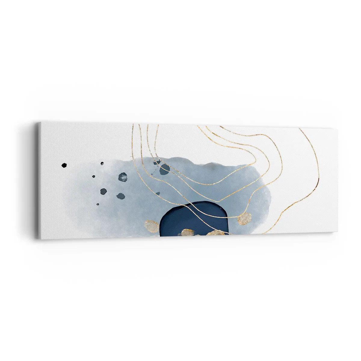 Lærredstryk - Billede på lærred - Blå-gylden fantasi - 90x30 cm