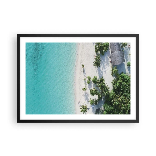 Plakat i sort ramme - Ferie i paradis - 70x50 cm