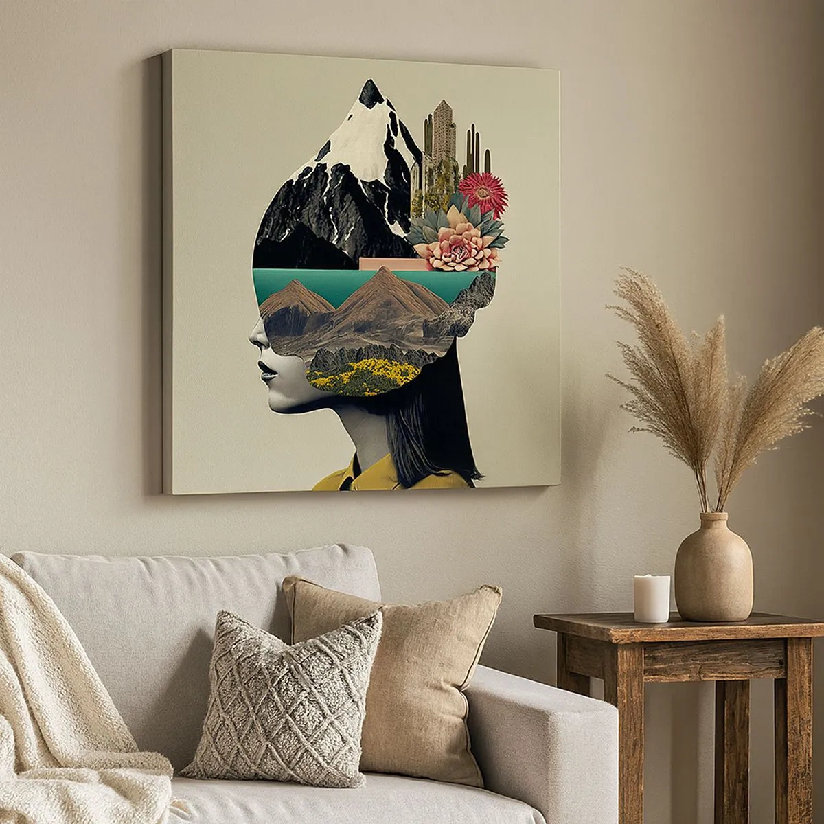 Lærredstryk - Billede på lærred - Kvinden - altid et mysterium - 30x30 cm