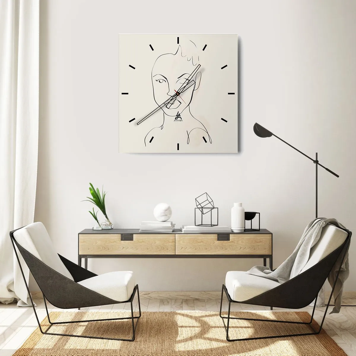 Vægur, Uret - Omrids af sensualitet - 40x40 cm
