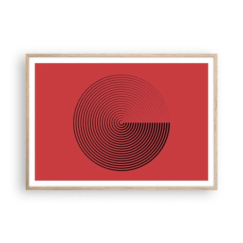 Plakat i ramme af lyst egetræ - Cirkulær bevægelse - 100x70 cm