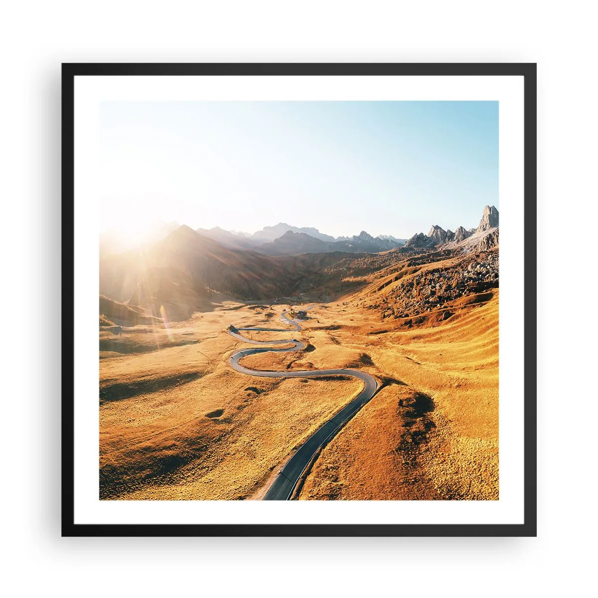 Plakat i sort ramme - I en gylden dal - 60x60 cm