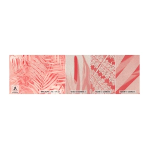Prøve Fototapet Premium Sand - Lyserødt koncept - Abstraktion, Palmeblad, Grafik - 100x30 cm