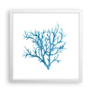 Plakat i hvid ramme - Marint filigran - 40x40 cm