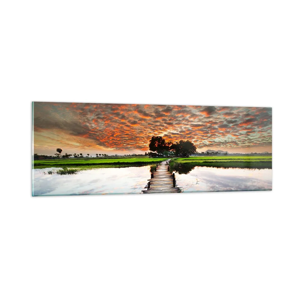 Billede på glas - Spred armene – træk vejret  - 90x30 cm