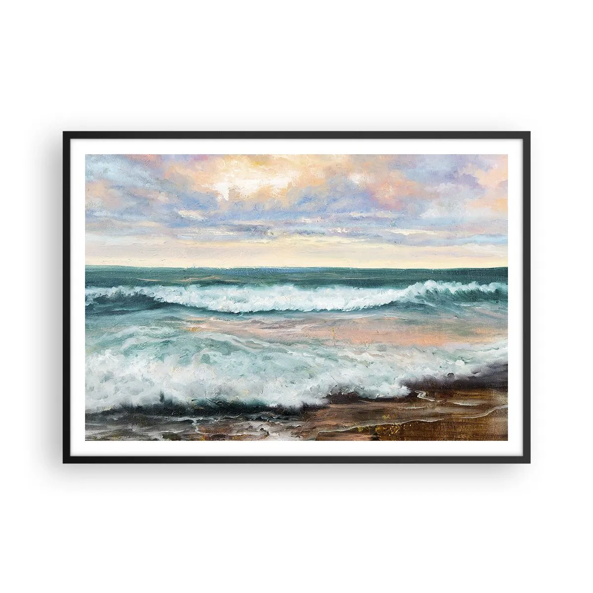 Plakat i sort ramme - Her vil du glatte din sjæl - 100x70 cm