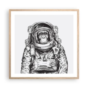 Plakat i ramme af lyst egetræ - Alternativ evolution - 60x60 cm