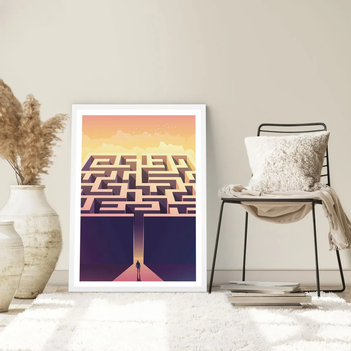 Plakat i hvid ramme - Tid til beslutning - 70x100 cm