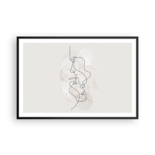 Plakat i sort ramme - Omfavnet i en omfavnelse - 91x61 cm