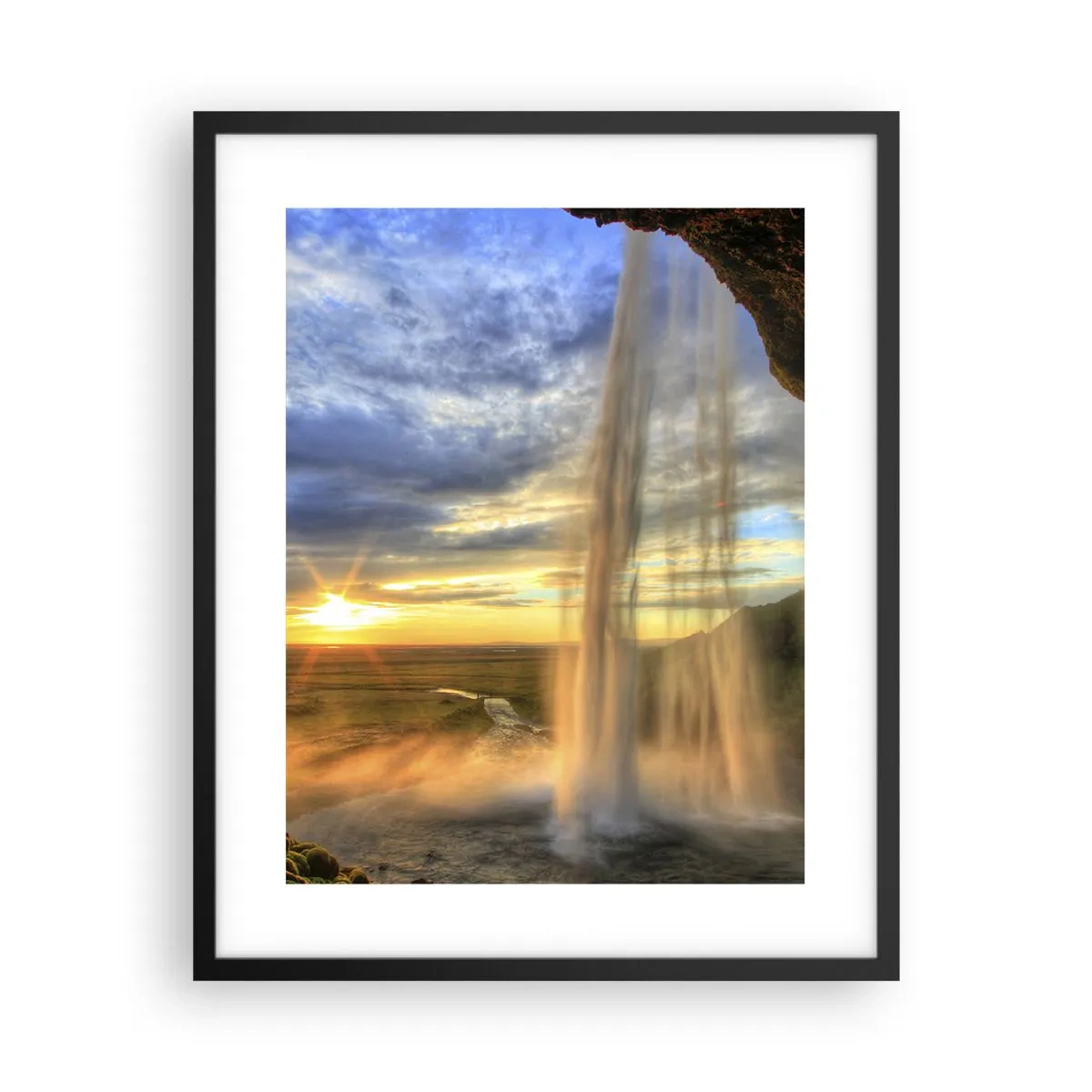 Plakat i sort ramme - Verden bag sløret af dråber - 40x50 cm